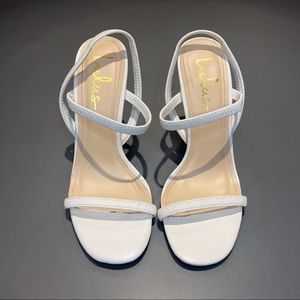 Lulu’s White Heels with Elastic Strap Size 7.5